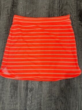 Gianni Bini Bright Orange and Cream Striped Mini Skirt